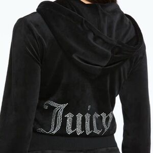 JUICY COUTURE BLACK OG BIG BLING
VELOUR HOODIE SIZE SMALL